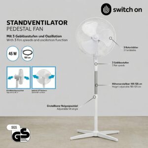 Switch On Pedestal Fan 45 Watts - Image 1